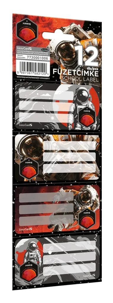 Füzetcímke 12 db-os Mars MISSION