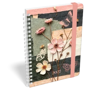 LizzyCalendar Zsebnaptár B6 heti spirálos, gumis Beaming