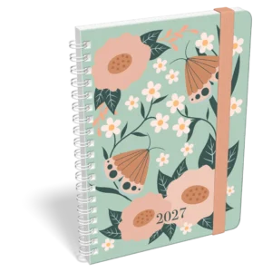 LizzyCalendar Zsebnaptár B6 heti spirálos, gumis Grinning