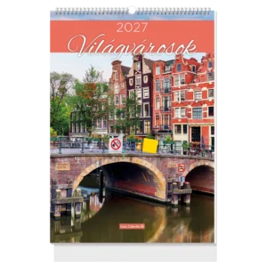 LizzyCalendar Falinaptár B4 spirál Világvárosok