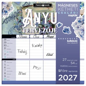 LizzyCalendar Hűtőmágnes naptár 2 heti Anyu Tervezője Scrapbook Style