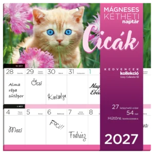 LizzyCalendar Hűtőmágnes naptár 2 heti Cicák