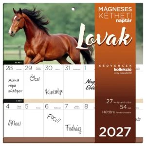 LizzyCalendar Hűtőmágnes naptár 2 heti Lovak