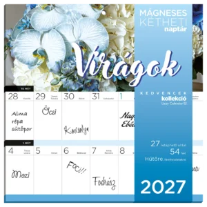 LizzyCalendar Hűtőmágnes naptár 2 heti Virágok