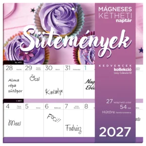 LizzyCalendar Hűtőmágnes naptár 2 heti Sütemények