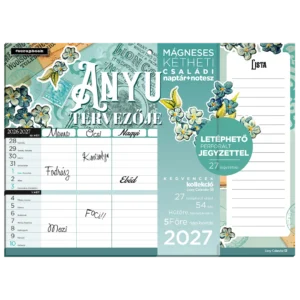 LizzyCalendar Hűtőmágnes naptár 2 heti jegyzettömbbel Anyu Tervezője Scrapbook Style