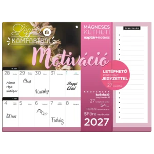 LizzyCalendar Hűtőmágnes naptár 2 heti jegyzettömbbel Motiváció